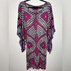 Custo Barcelona Knit jacquard abstract artsy kimono dress